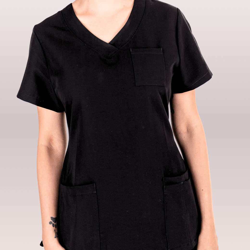 Nurses wearing Black Scrub Tops from Fit Right Medical Scrubs