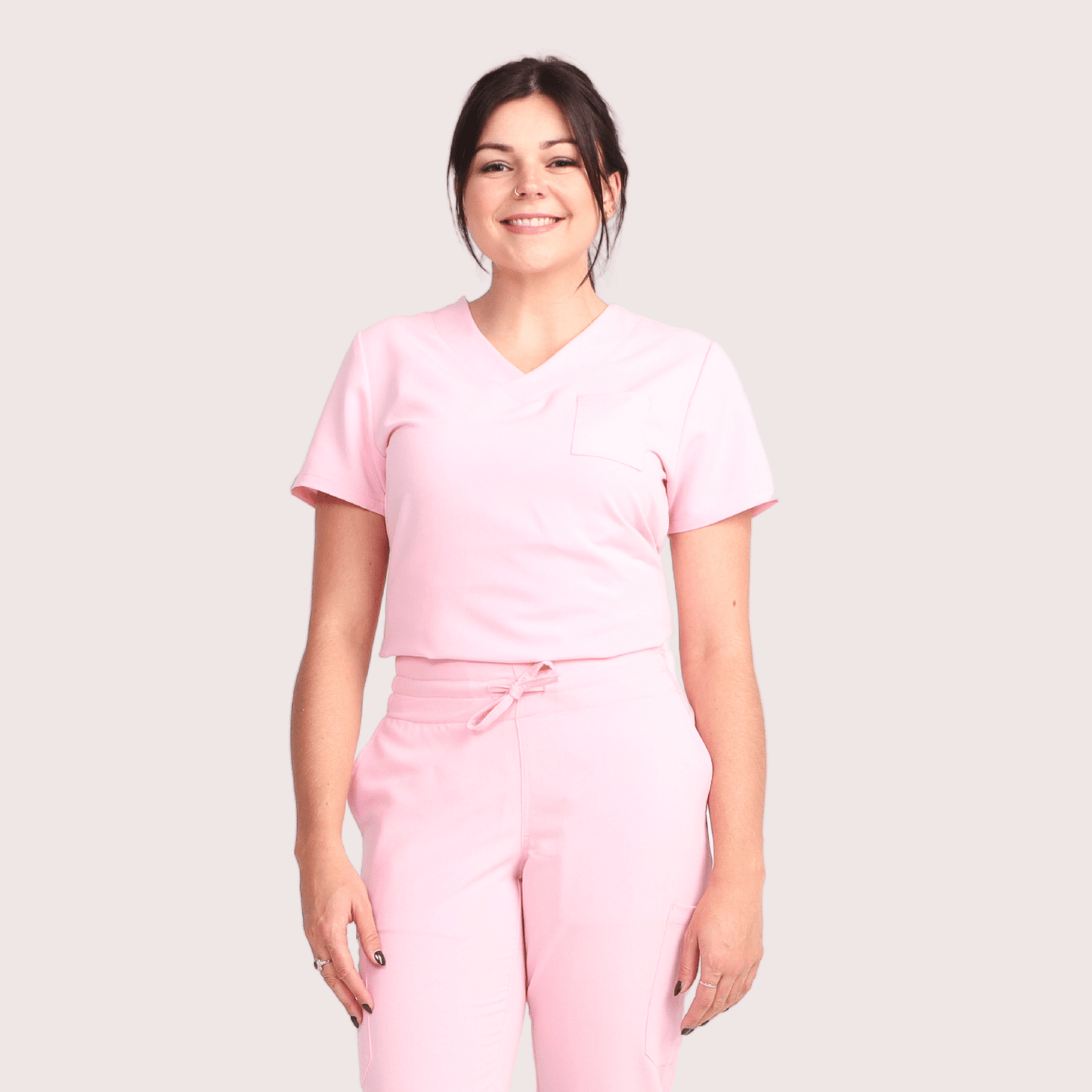 Fit Right Medical Scrubs_Comfort Fit Medical Scrub Top_Pink2.png