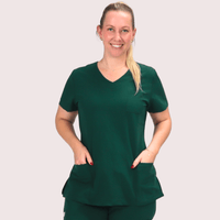 Fit Right Medical Scrubs Hunter Green Top.PNG