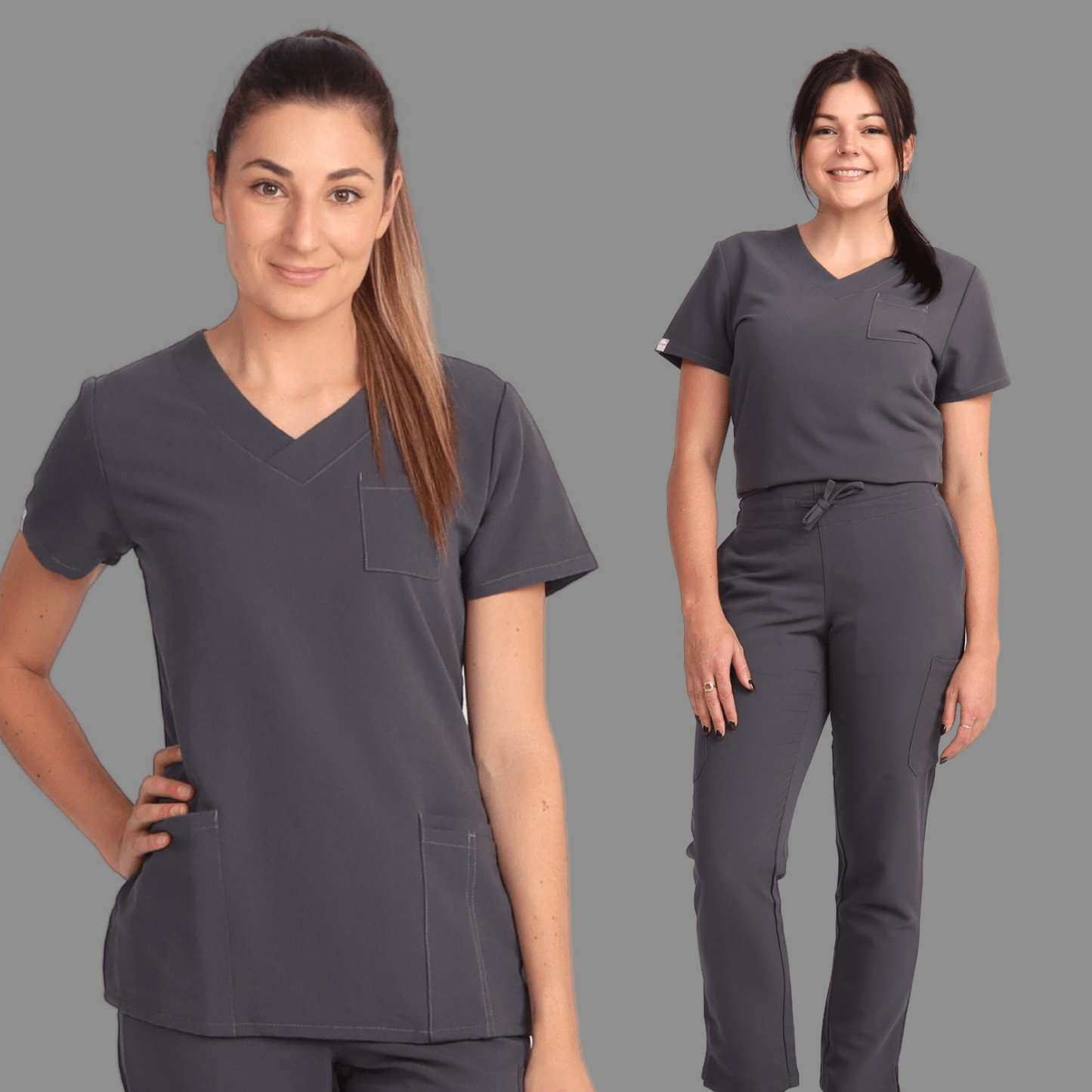Fit Right Medical Scrubs Charcoal Scrub Top and Pant1.png