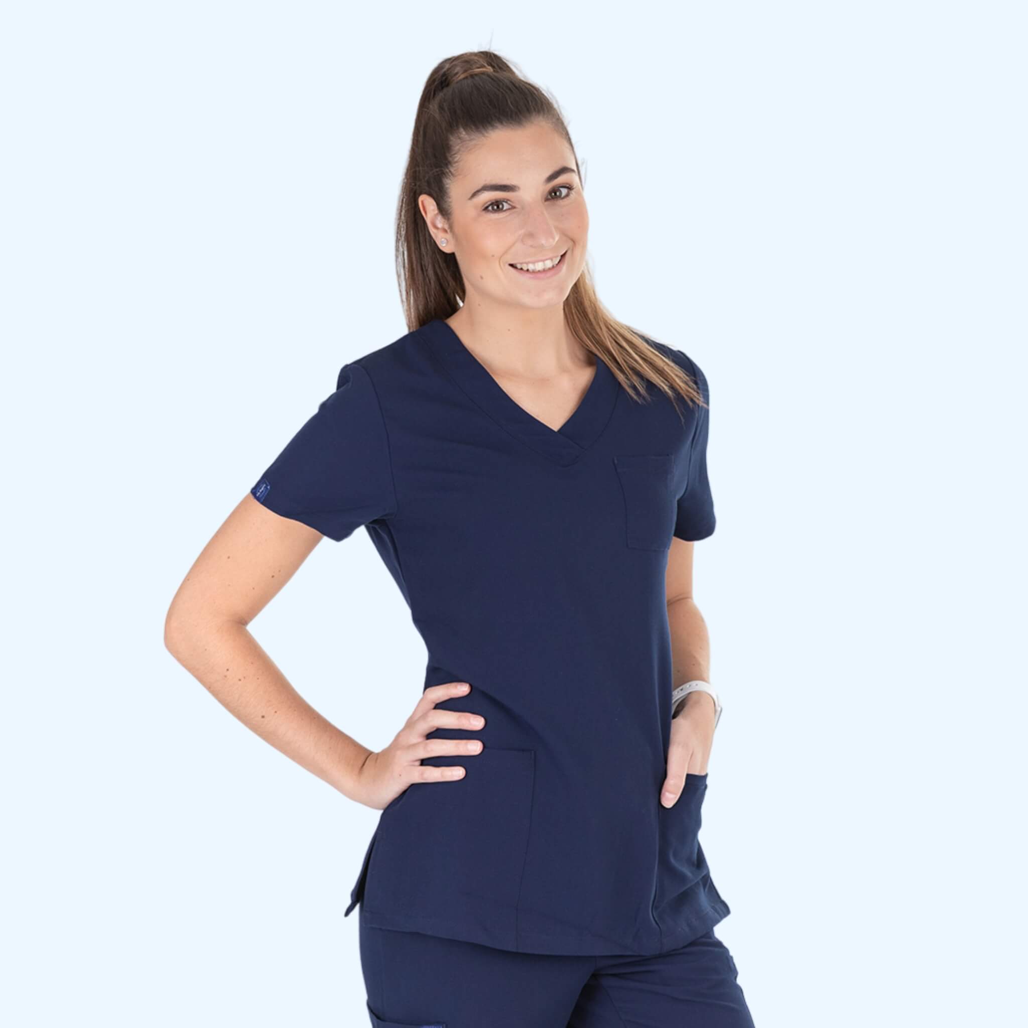 Comfort Fit Navy Medical Scrub Top