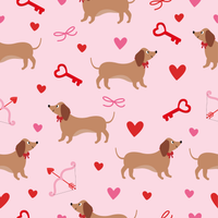 All Heart Pink Dachshund Scrub Top