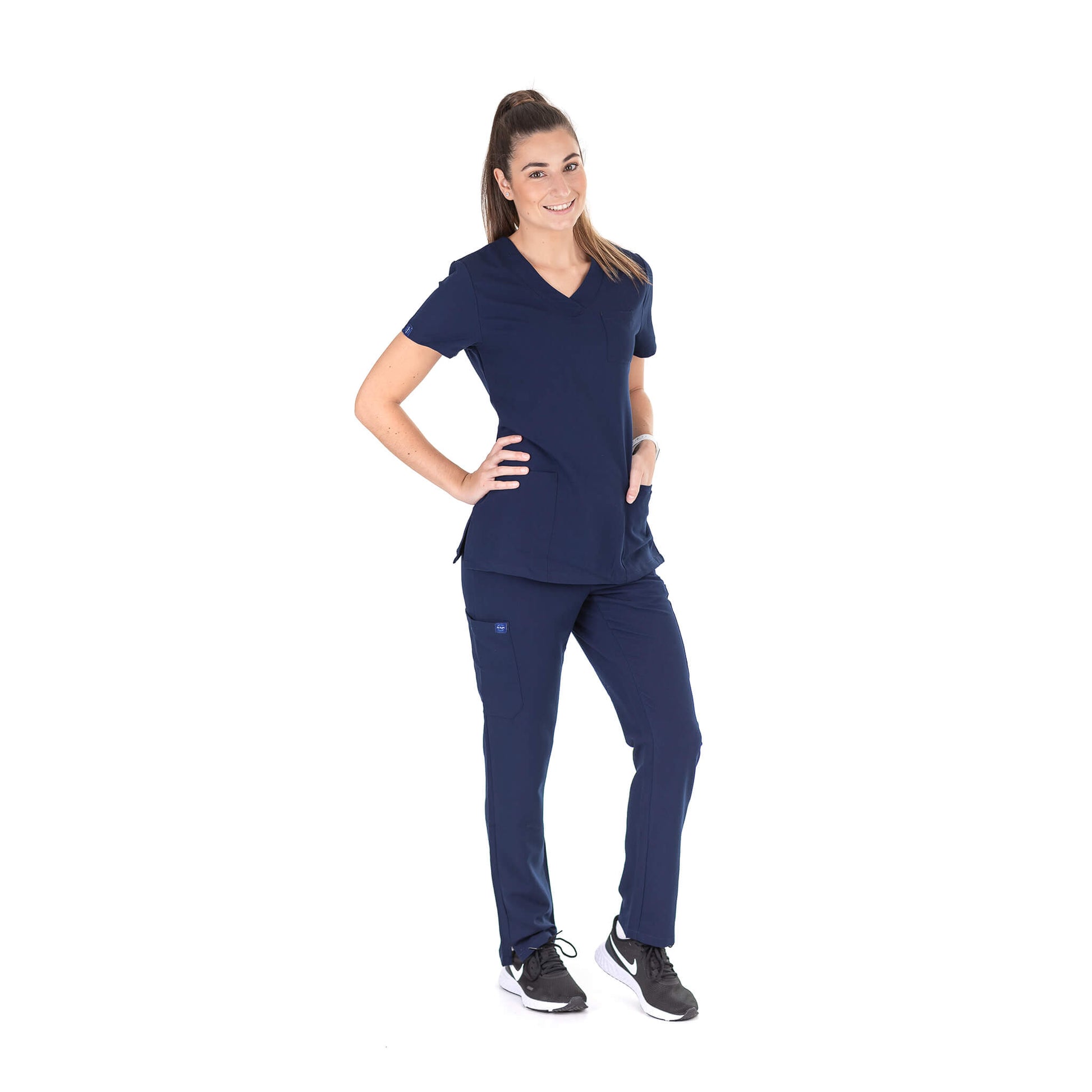 Shop Navy Medical Scrub Bundle including Navy Medical Scrub Top and Medical Scrub Pant from Fit Right Medical Scrubs