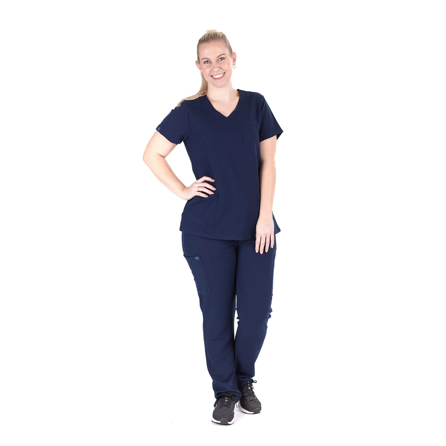 Shop Navy Medical Scrub Bundle including Navy Medical Scrub Top and Medical Scrub Pant from Fit Right Medical Scrubs