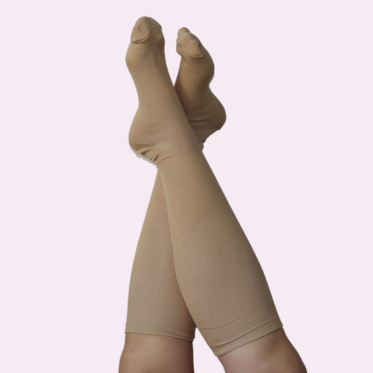 Beige Compression Socks | Knee Length from Fit Right Medical Scrubs