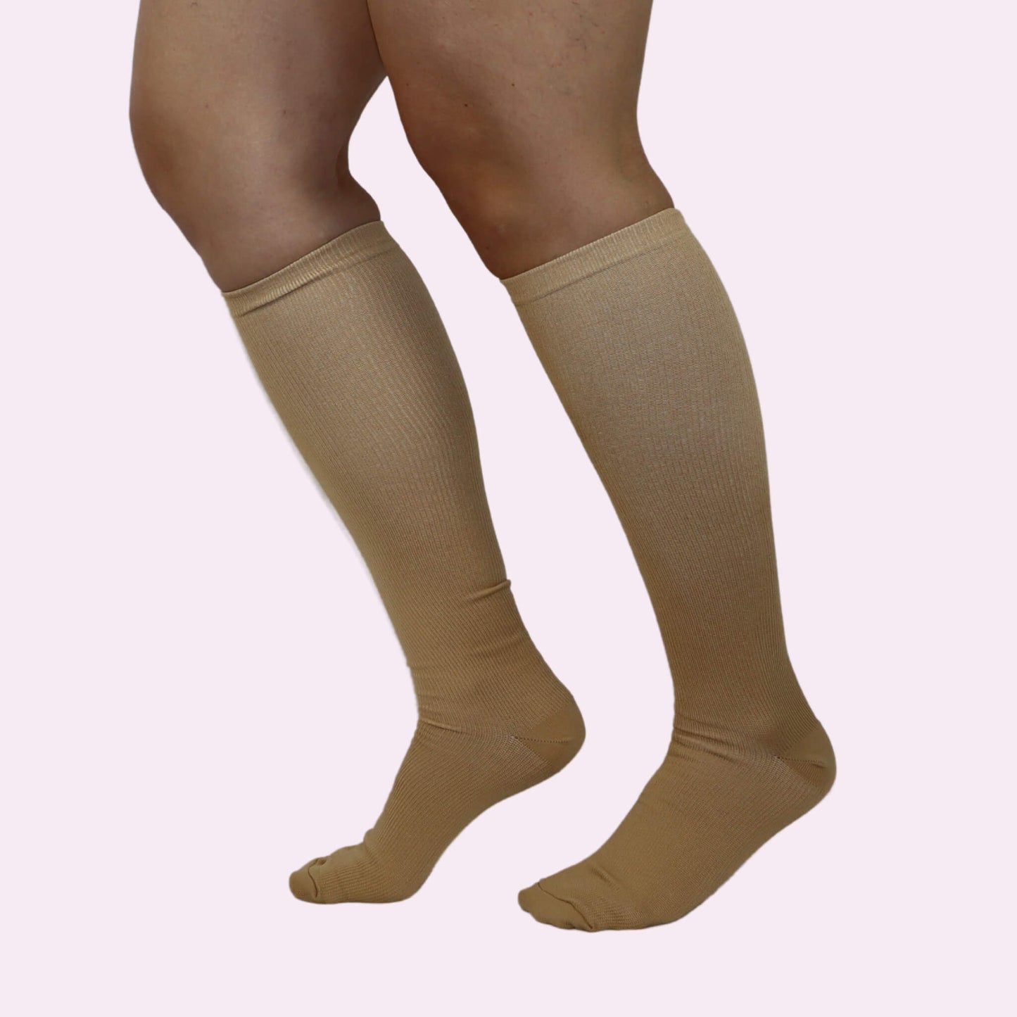 Beige Compression Socks | Knee Length from Fit Right Medical Scrubs