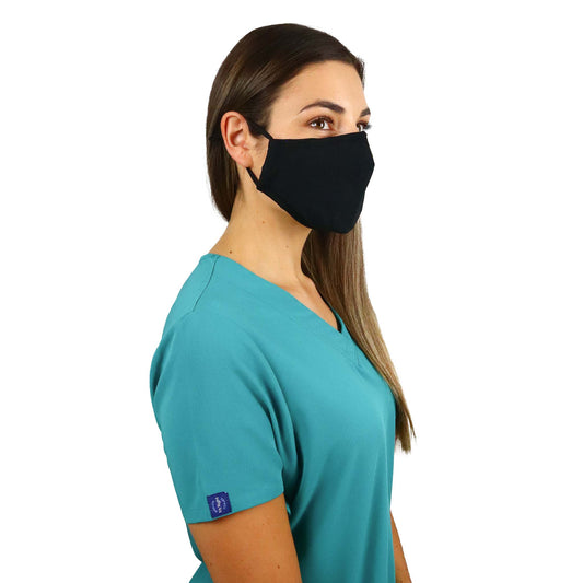Fit Right Medical Scrubs Black Face Mask Covering