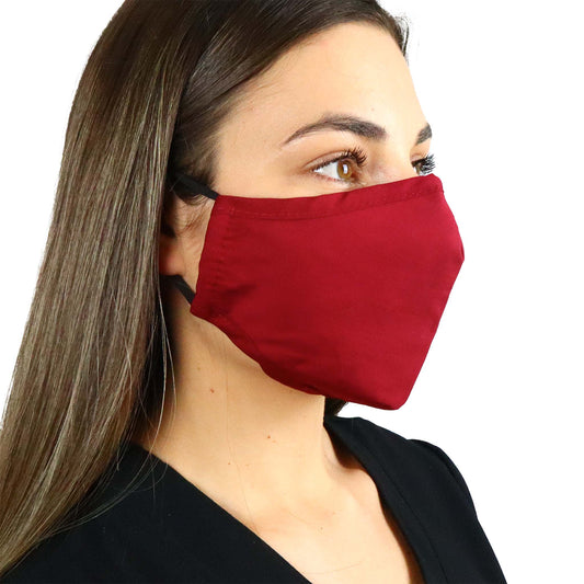 Fit Right Medical Scrubs Burgundy Face Mask Covering