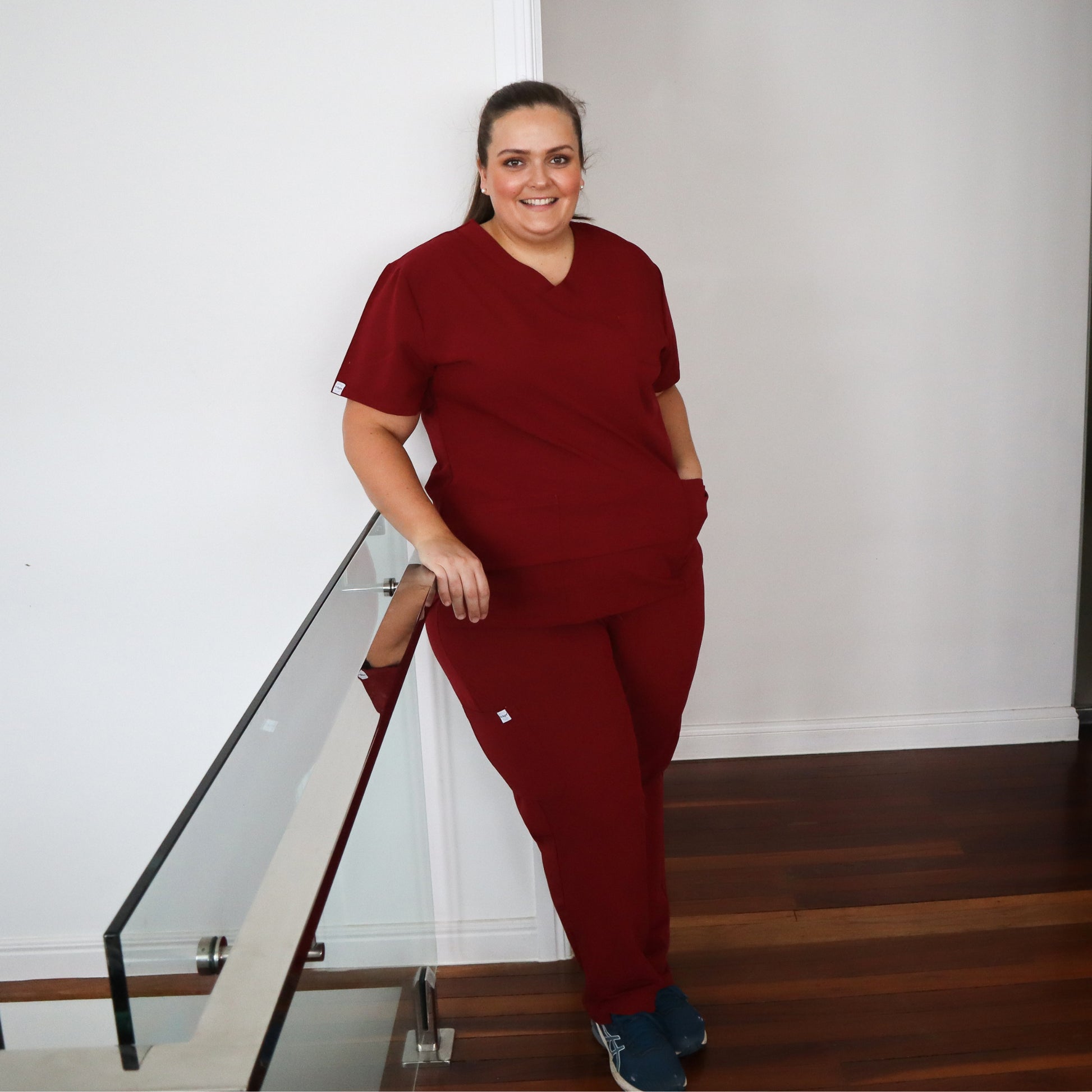 Plus Size Curve Burgundy Medical Scrubs_FitRightMedicalScrubs4