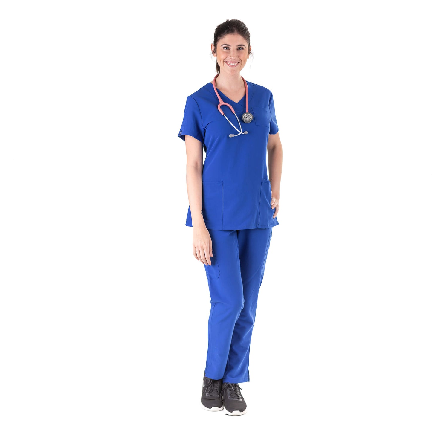 Nurse wearing Royal Blue Medical Scrub Set from Fit Right Medical Scrubs