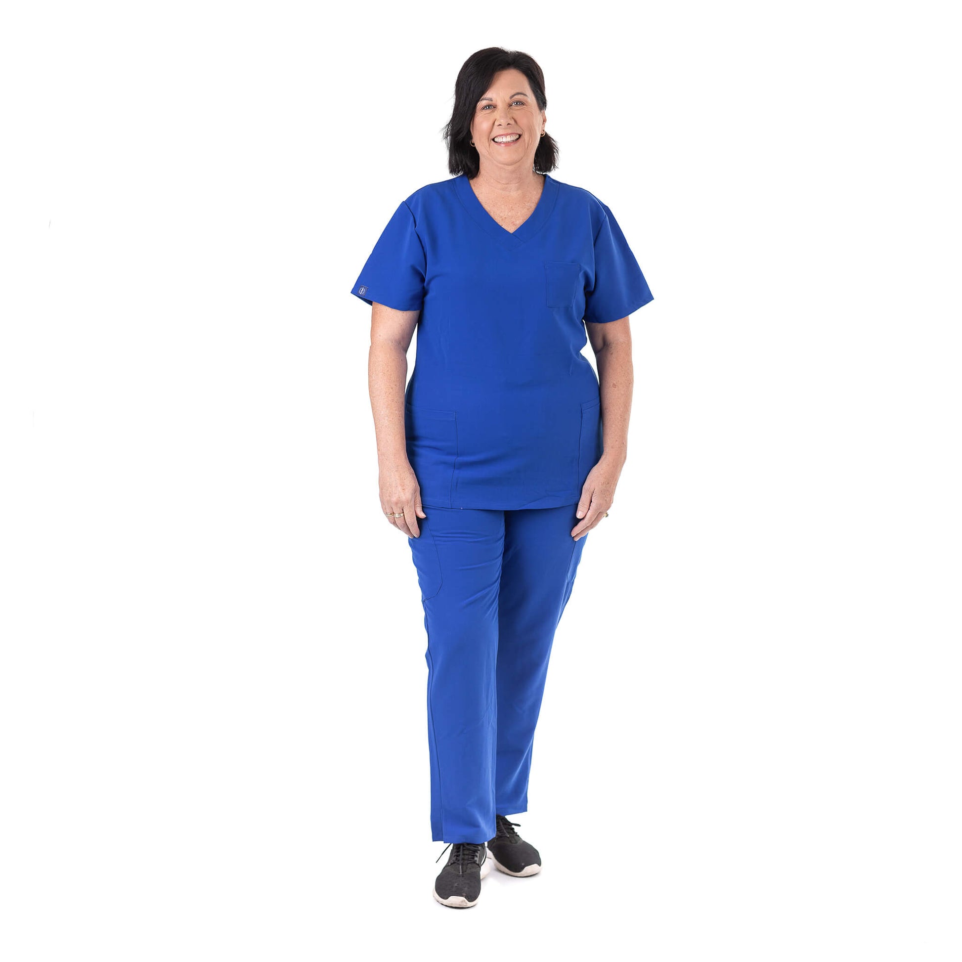 Nurse wearing Royal Blue Medical Scrub Set from Fit Right Medical Scrubs