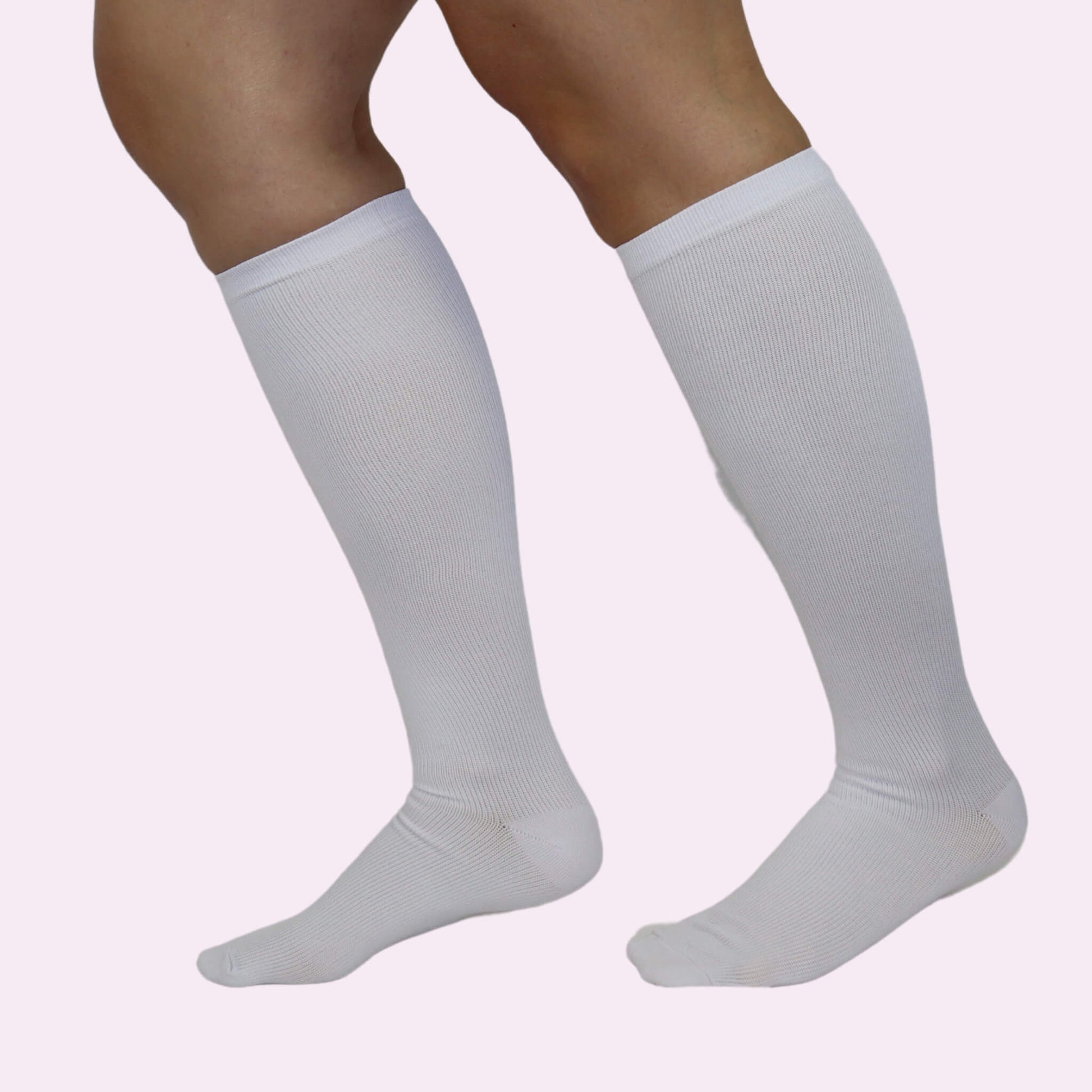White Compression Socks | Knee Length from Fit Right Medical Scrubs